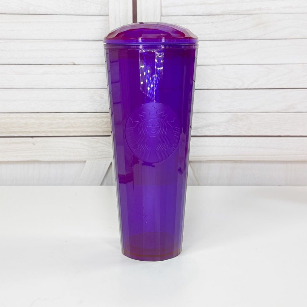 Starbucks Kaleidoscope Iridescent Purple Dome Lid Acrylic Tumbler Purple 24oz